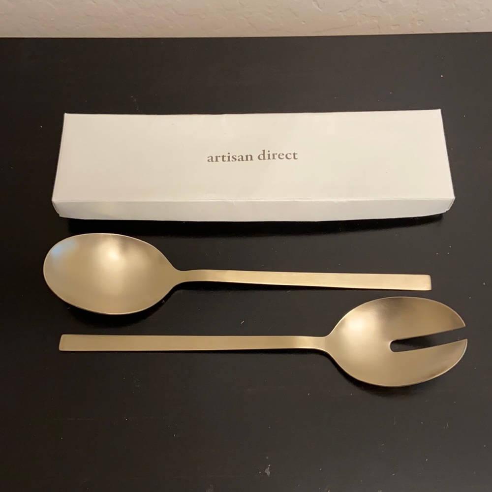 Artisan Direct Goldtone Salad Servers